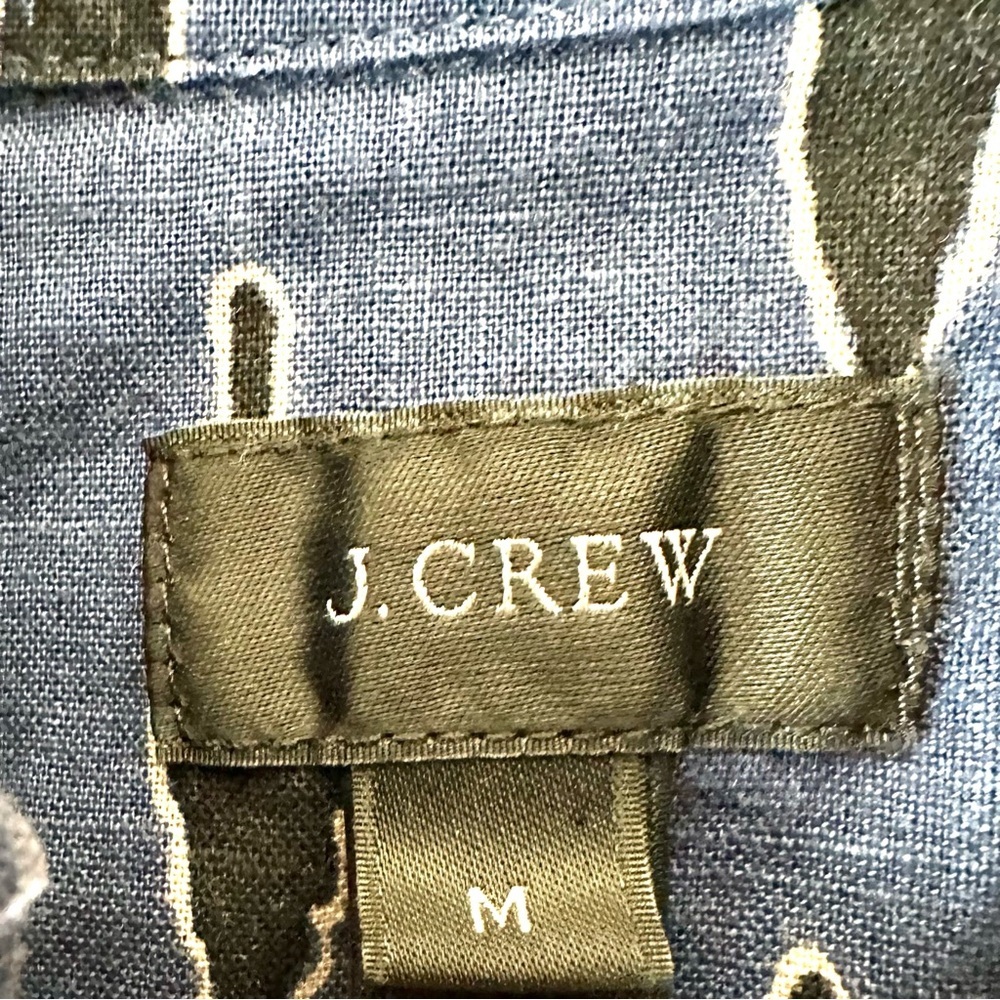 J Crew Linen Blend Leaf Print Button Down‎ Shirt Resort Business Casual - Picture 4 of 8